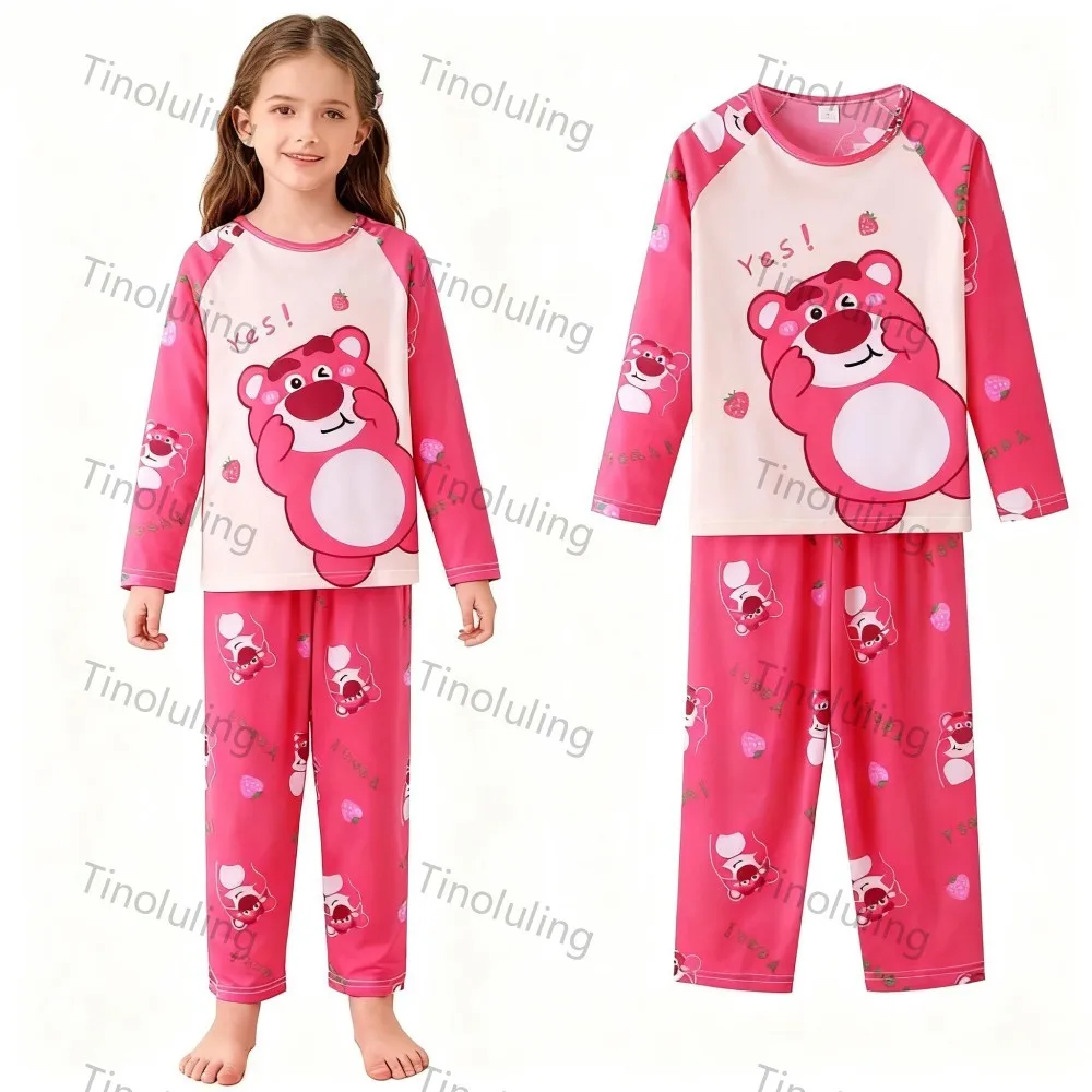 Boys Girls Pajamas Sets 3 to 4 5 6 7 8 9 10 11 12 Years Stitch Long Sleeve Pijama Pink Blue Bear Frozen Elsa Princess Pyjama Set - Image 3