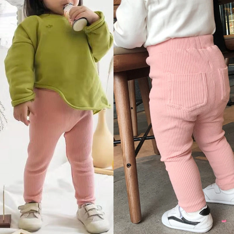Toddler Baby Girl Leggings 6 to 9 12 18 24 Months Cotton Child Pants Girls Tights Outdoor Black Pink Spring Autumn Kids Trousers - Image 3