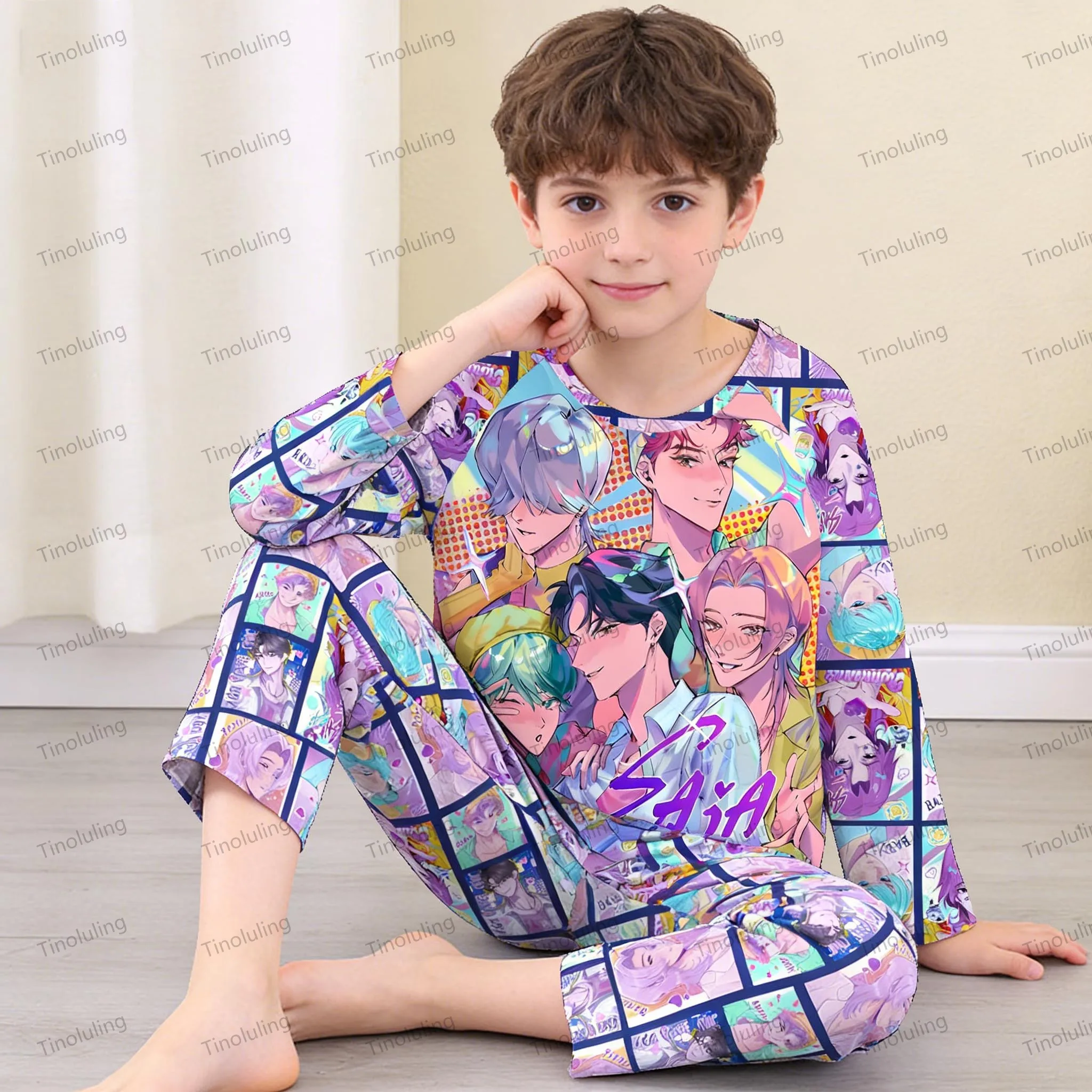 Boys Pajamas Set Kids Toddler 3 to 4 5 6 7 8 9 10 11 12 Years Kpop Demon Hunters Pyjamas Long Sleeve Pijamas Children's Clothing