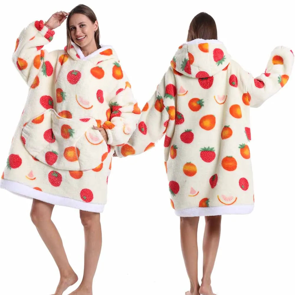 Oversized Blanket Hoodie for Adults Winter Plus Size Women Hoodies Man Wearable Hoodie Blanket with Sleeves Halloween Loungewear - Image 5