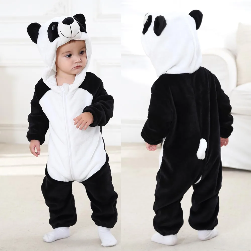 Baby Kigurumi Boy 0 to 3 6 9 12 18 24 Months Winter Flannel Warm Toddler Girl Jumpsuits 1 2 3 4 Years Bodysuits Bunny Costumes - Image 5