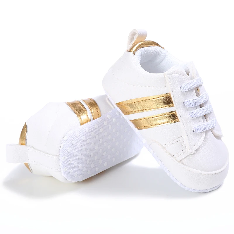 Toddler Baby Girl Shoes 0 to 3 6 9 12 18 24 Months Casual Cute Gold White Baby Boy Shoes First Walkers Soft Crib Shoes Infantil - Image 2
