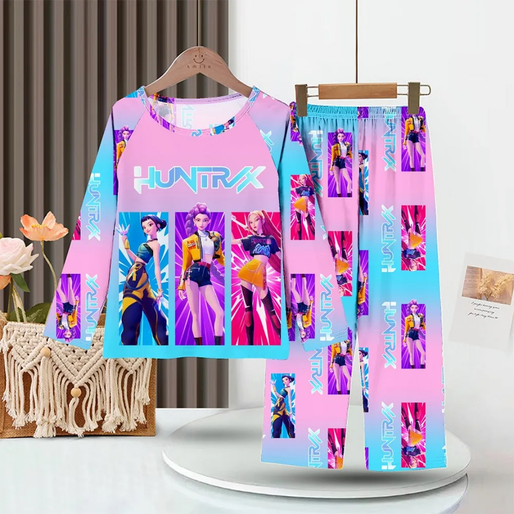 2PC/Set Toddler Girl Pajamas Set Kids 3 to 4 5 6 7 8 9 10 11 12 Years Long Sleeve Kpop Demon Hunters Pijama Children's Clothing - Image 5