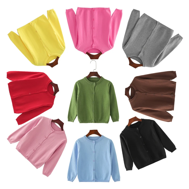 Boy Light Blue Cardigan for Girls Knitwear Kids Cardigan infantil with Button Ribbed Sleeve Korean Clothing Fashion Kawaii Tops - Image 2