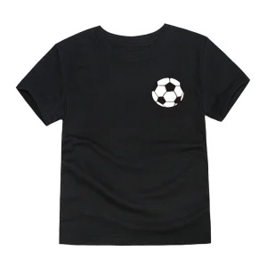 Football Print Kids T Shirt Cotton White Black Summer 2024 T-shirt For Boys Girls Clothes Soccer Tshirt Tops Children's Clothing