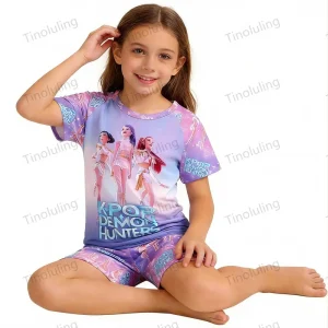 Boys Girls Pajamas Sets Kids Toddler 3 4 5 6 7 8 9 10 11 12 Years Short Summer Pjs Kpop Demon Hunters Pijamas Children Pyjamas