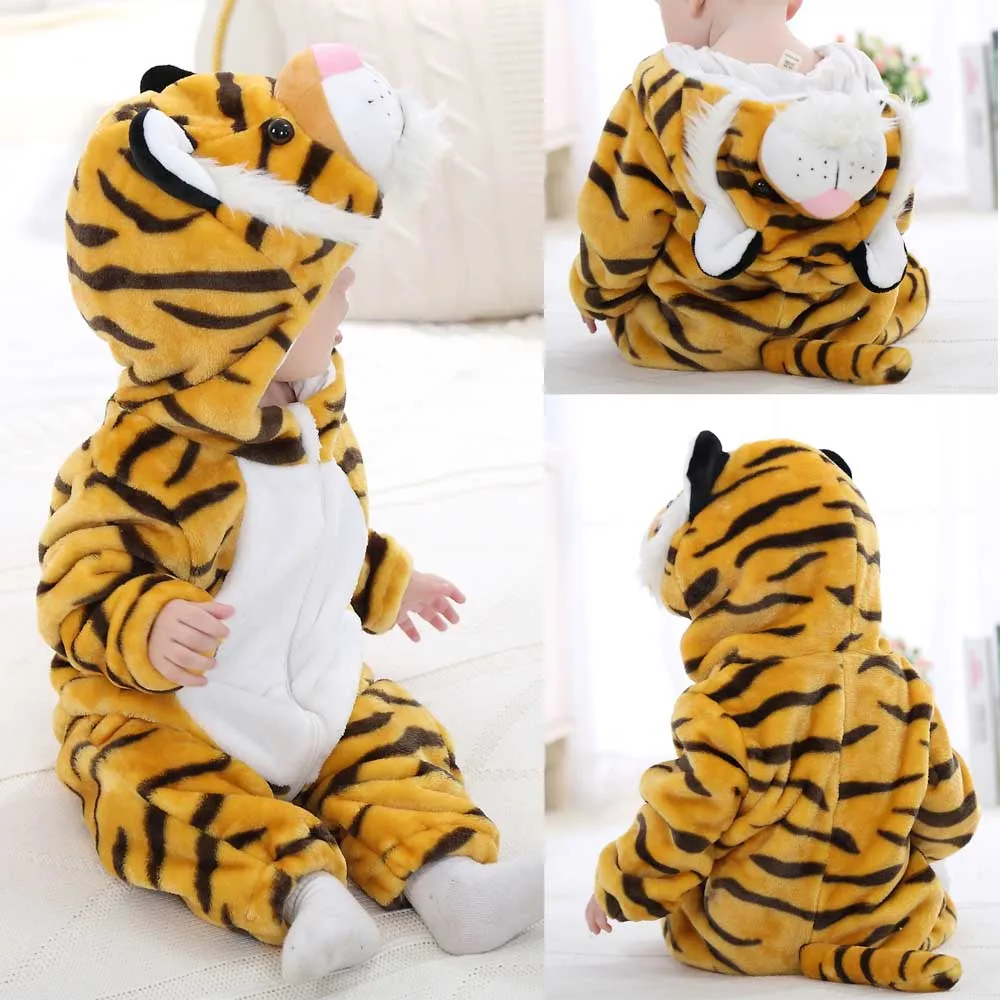 Baby Kigurumi Boy 0 to 3 6 9 12 18 24 Months Winter Flannel Warm Toddler Girl Jumpsuits 1 2 3 4 Years Bodysuits Bunny Costumes - Image 3
