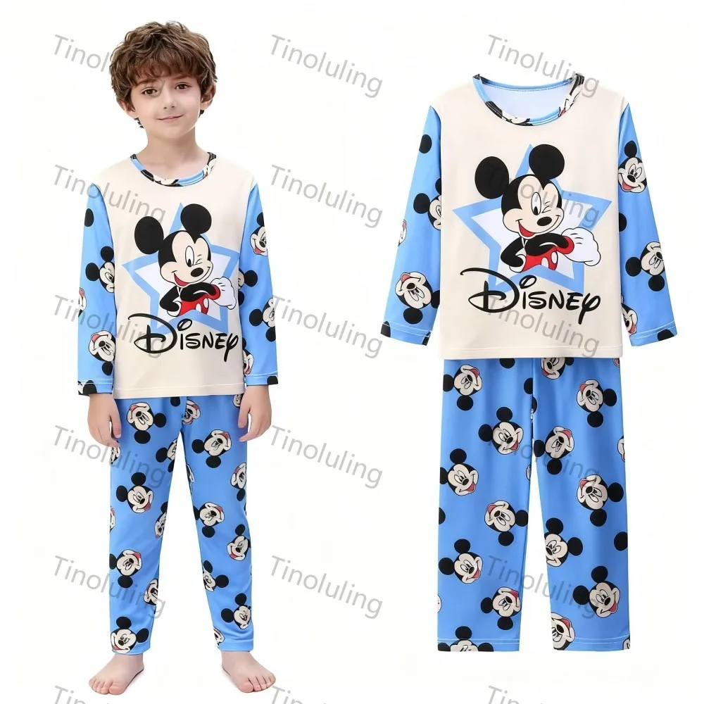 Boys Girls Pajamas Sets 3 to 4 5 6 7 8 9 10 11 12 Years Stitch Long Sleeve Pijama Pink Blue Bear Frozen Elsa Princess Pyjama Set - Image 6