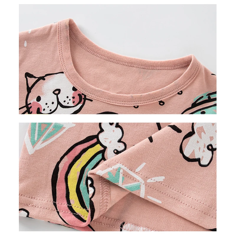 Girls Pajamas Sets 2 to 3 4 5 6 7 8 9 10 11 12 13 14 Years Cotton 100 Toddler Kids Pijamas Long Sleeve Cute Pyjama Pink Cat Pjs - Image 5