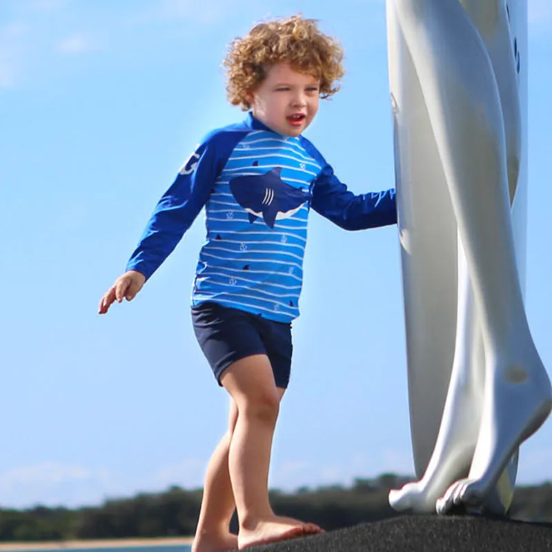 Boys Girls Swimsuit for Kids Toddler 2 to 3 4 5 6 7 8 Years Cute Shark Children's Swimwear Suit Tops+Shorts 2pieces Swim Outfits - Image 2