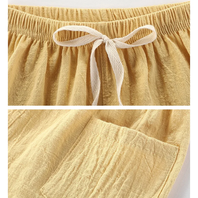 Children Summer Shorts Little Girl Boys Shorts Linen Cotton Beach Shorts Toddlers Kids 3 4 5 6 7 8 9 10 11 12 Years Baby Clothes - Image 4