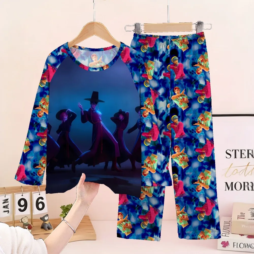 2PC/Set Toddler Girl Pajamas Set Kids 3 to 4 5 6 7 8 9 10 11 12 Years Long Sleeve Kpop Demon Hunters Pijama Children's Clothing - Image 6