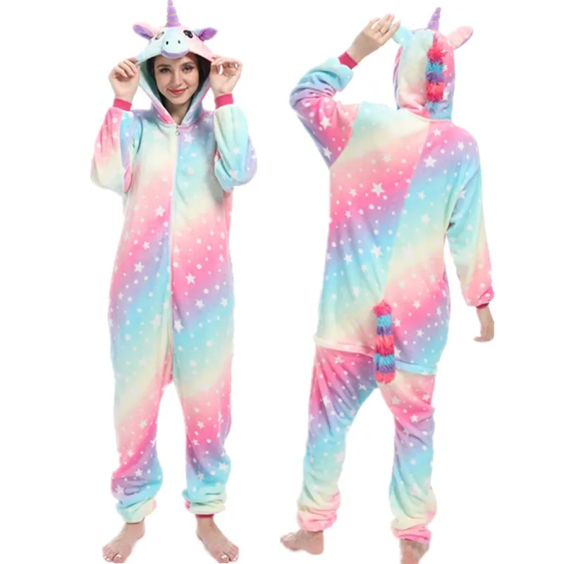 Adults Kigurumi Lion Panda Deer Dalmatians Animal Overall Hooded Jumpsuit with Zipper Women Pajamas One Piece Pijamas Plus Size - Image 3
