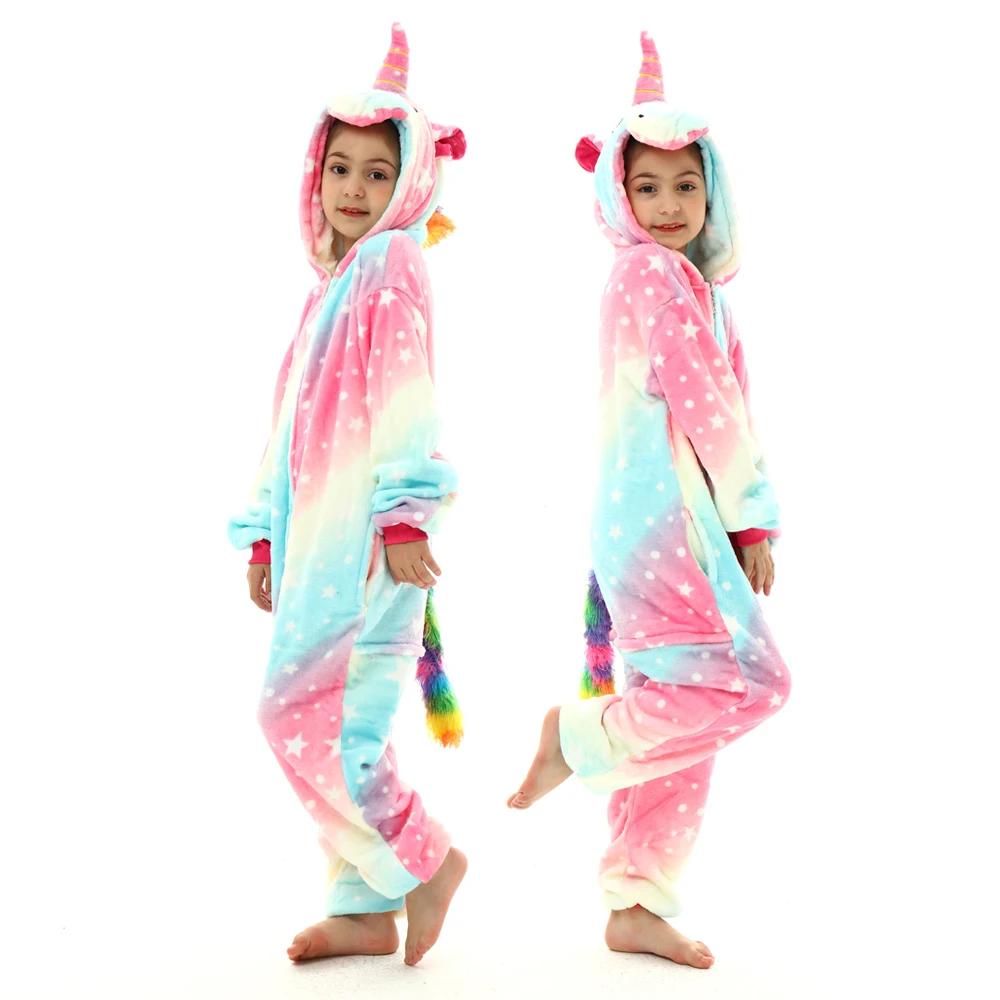 Hallowen Cosplay Costumes for Kids Boy Girl Tiger Kigurumi Onesie Birthday Christmas Party Clothes Carnival Winter Warm Jumpsuit - Image 2