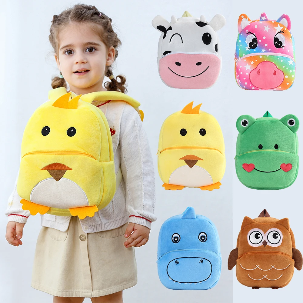 Kids Backpack Boys Cute Duck Cow Frog Backpacks School for Girls Toddler Child Schoolbag Book Bags Traveling Bag Large Capacity