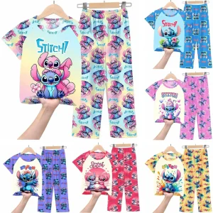 Stitch Pajamas Sets Kids Toddler Boy Pijama Nightwear Little Girl Pyjama 2 Piece/Set for Children Clothing Spring Summer Outfits