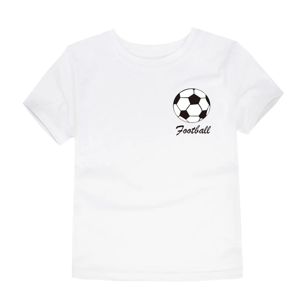Football Print Kids T Shirt Cotton White Black Summer 2024 T-shirt For Boys Girls Clothes Soccer Tshirt Tops Children's Clothing - Image 2