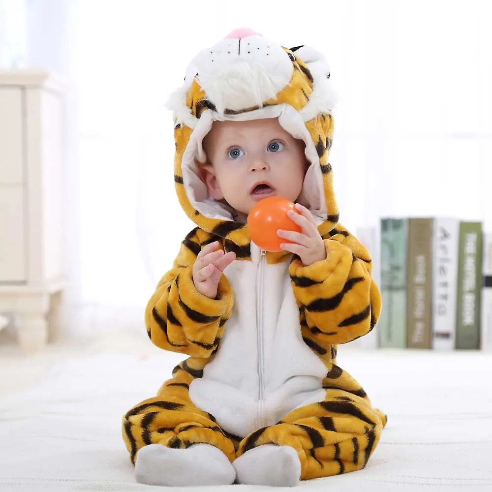 Baby Kigurumi Boy 0 to 3 6 9 12 18 24 Months Winter Flannel Warm Toddler Girl Jumpsuits 1 2 3 4 Years Bodysuits Bunny Costumes - Image 2