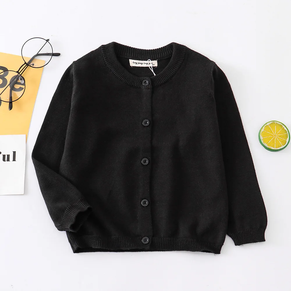 Black Cardigan Kids for Toddler Girl Clothes Boys Cardigans Knitwear Baby Children Clothing Sweaters Spring Autumn Knitting Coat