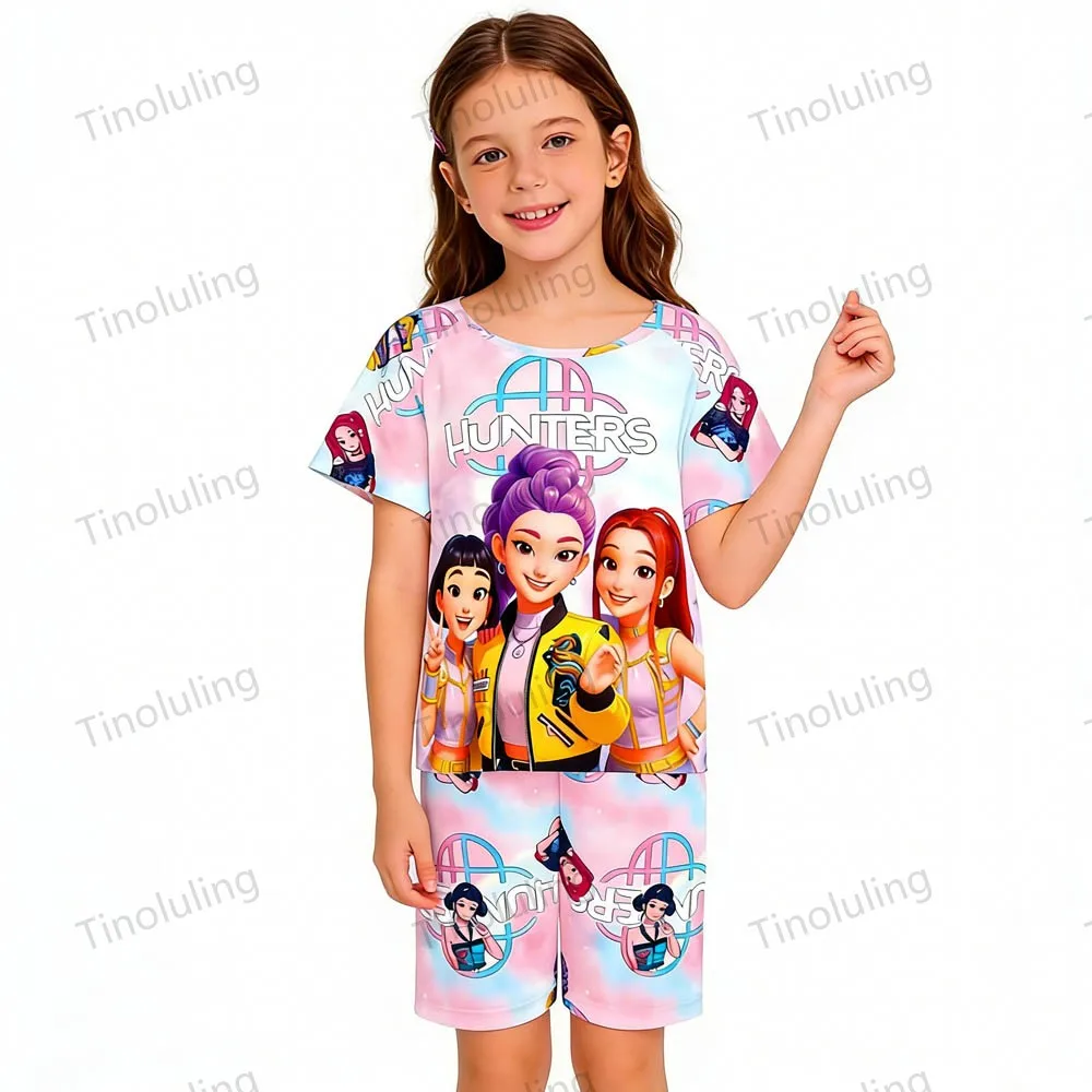 Boys Girls Pajamas Sets Kids Toddler 3 4 5 6 7 8 9 10 11 12 Years Short Summer Pjs Kpop Demon Hunters Pijamas Children Pyjamas - Image 5
