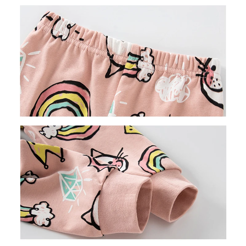 Girls Pajamas Sets 2 to 3 4 5 6 7 8 9 10 11 12 13 14 Years Cotton 100 Toddler Kids Pijamas Long Sleeve Cute Pyjama Pink Cat Pjs - Image 6